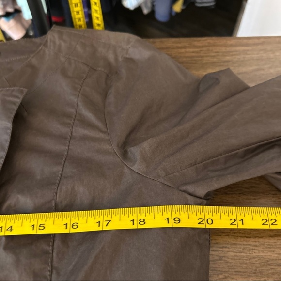 EILEEN FISHER Womens WAXED COTTON MOTO JACKET brown M - Picture 9 of 11